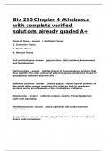 Bio 235 Chapter 4 Athabasca with complete verified solutions already graded A+