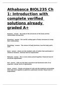 Athabasca BIOL235 Ch 1 Introduction with complete verified solutions already graded A+