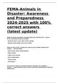 FEMA-Animals in Disaster Awareness and Preparedness 2024-2025 with 100- correct answers