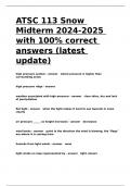 ATSC 113 Snow Midterm 2024-2025 with 100- correct answers (latest update)