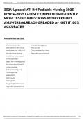 2024 Update| ATI RN Pediatric Nursing 2023 B|2024-2025 LATEST|COMPLETE FREQUENTLY MOST TESTED QUESTIONS WITH VERIFIED ANSWERS/ALREADY GREADED A+ |GET IT 100% ACCURATE!!