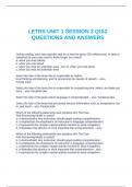 LETRS UNIT 1 SESSION 3 QUIZ QUESTIONS AND ANSWERS