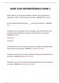 NURS 5334 ANTIMICROBIALS EXAM QUESTIONS AND ANSWERS 2024