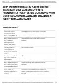 2024 Update|Florida 2-20 Agents License exam|2024-2025 LATEST|COMPLETE FREQUENTLY MOST TESTED QUESTIONS WITH VERIFIED ANSWERS/ALREADY GREADED A+ |GET IT 100% ACCURATE!!