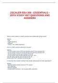 ZSCALER EDU 200 - ESSENTIALS - ZDTA STUDY SET QUESTIONS AND ANSWERS