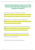 Florida Administrative Aspects of Code  Enforcement| Mid Term Questions and  Answers| Graded A