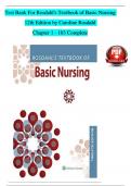 Test Bank For Rosdahl's Textbook of Basic Nursing 12th Edition by Caroline Rosdahl All Chapter 1 - 103 Latest A+