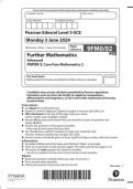 EDEXCEL   further mathematics 9fm0-02 paper 2: core pure mathematics 2question-paper june 2024