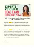 SAPPC - Personnel Security Exam/ Questions with Certified Answers. 