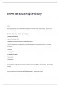 EXPH 386 Exam 5  Questions and Answers (pulmonary)