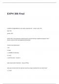 EXPH 386 Final Exam Questions and Answers