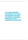 2024 HEALTHCARE STATISTICS C784 PRE-ASSESSMENT REVIEW DOCUMENT ANSWERS APPLIED LATEST VERIFIED BY EXPERTS 