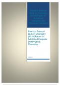 2024 Pearson Edexcel GCE In Chemistry (9CH0) Paper 01: Advanced Inorganic and Physical Chemistry ACTUAL QUESTION PAPER AND MARKING SCHEME MERGED