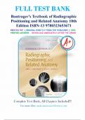 Test Bank for Bontrager's Textbook of Radiographic Positioning and Related Anatomy 10th Edition by John Lampignano & Leslie E. Kendrick ISBN 9780323653671 Chapter 1-20 | Complete Guide A+