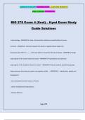 BIO 270 Exam 4 (final) – Hynd Exam Study Guide Solutions