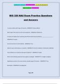 BIO 320 NAU Exam Practice Questions and Answers