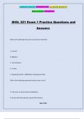 BIOL 221 Exam 1 Practice Questions and Answers