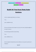 BLAW 301 Final Exam Study Guide Solutions