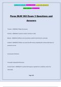 Perez BLW 302 Exam 3 Questions and Answers