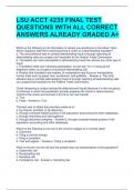 LSU ACCT 4235 FINAL TEST QUESTIONS WITH ALL CORRECT ANSWERS ALREADY GRADED A+ 