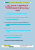CDL - SECTION 6: COMBINATION  VEHICLES Questions and Correct Answers  the Latest Update and Recommended  Version