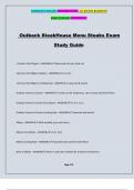 Outback SteakHouse Menu Steaks Exam Study Guide