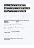 NCMA CCMA Practice Exam Questions and 100% Verified Answers 2024