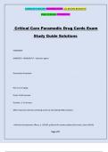 Critical Care Paramedic Drug Cards Exam Study Guide Solutions