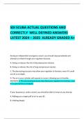 SDI SCUBA ACTUAL QUESTIONS AND CORRECTLY  WELL DEFINED ANSWERS LATEST 2024 – 2025  ALREADY GRADED A+ 