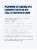 WGU D016 Vocabulary well Correctly explained and easy to understand 2024!