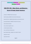 CSU PSY 252 - Mind, Brain, and Behavior - Exam #3 Study Guide Solutions