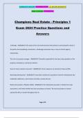 Champions Real Estate - Principles 1 Exam 2024 Practice Questions and Answers