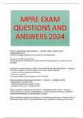 MPRE EXAM QUESTIONS AND ANSWERS 2024