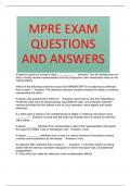 MPRE EXAM QUESTIONS AND ANSWERS