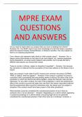 MPRE EXAM QUESTIONS AND ANSWERS