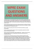 MPRE EXAM QUESTIONS AND ANSWERS