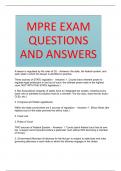 MPRE EXAM QUESTIONS AND ANSWERS