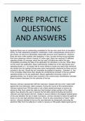 MPRE PRACTICE QUESTIONS AND ANSWERS