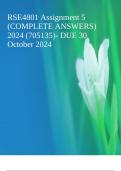 RSE4801 Assignment 5  (COMPLETE ANSWERS)  2024 (705135)- DUE 30  October 202RSE4801 Assignment 5  (COMPLETE ANSWERS)  2024 (705135)- DUE 30  October 2024