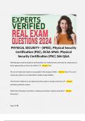 PHYSICAL SECURITY-- (SPED), Physical Security Certification (PSC), DCSA SPeD: Physical Security Certification (PSC) 266 Q&A  