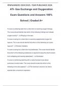 ATI- Gas Exchange and Oxygenation Exam Questions and Answers 100% Solved | Graded A+