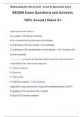 BIO669 Exam Questions and Answers 100% Solved | Rated A+