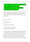 SAUNDERS NCLEX ENDOCRINE 2024/2025 FINAL EXAM (QUESTIONS AND VERIFIED ANSWERS) RATED A+