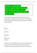 SAUNDERS NCLEX CARDIOVASCULAR EXAM LATEST UPATE 2024/2025 (VERIFIED QUESTIONS AND ANSWERS)