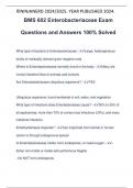 BMS 602 Enterobacteriaceae Exam Questions and Answers 100% Solved