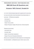 BMS 602 Exam #2 Questions and Answers 100% Solved | Graded A+