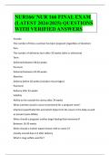 NUR166/ NUR 166 FINAL EXAM (LATEST 2024/2025) QUESTIONS WITH VERIFIED ANSWERS