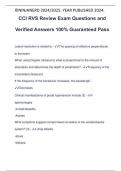 CCI RVS Review Exam Questions and Verified Answers 100% Guaranteed Pass