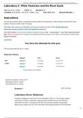 ESS 101 Laboratory 2: Plate Tectonics and the Rock Cycle