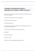 Lifespan Development Exam 1 Questions & Answers 100% Correct!!